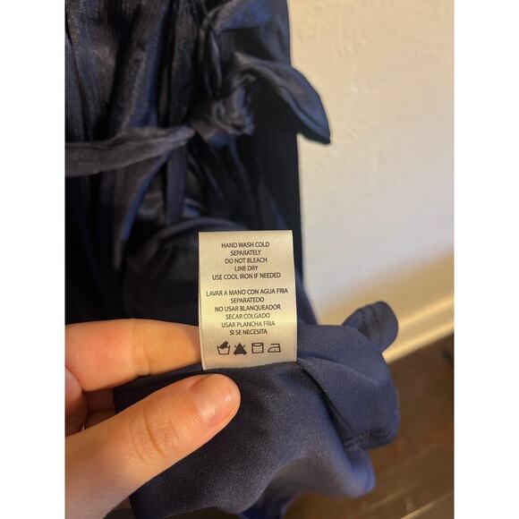 Nicole Miller Navy Wrap Dress 12 - Picture 6 of 7